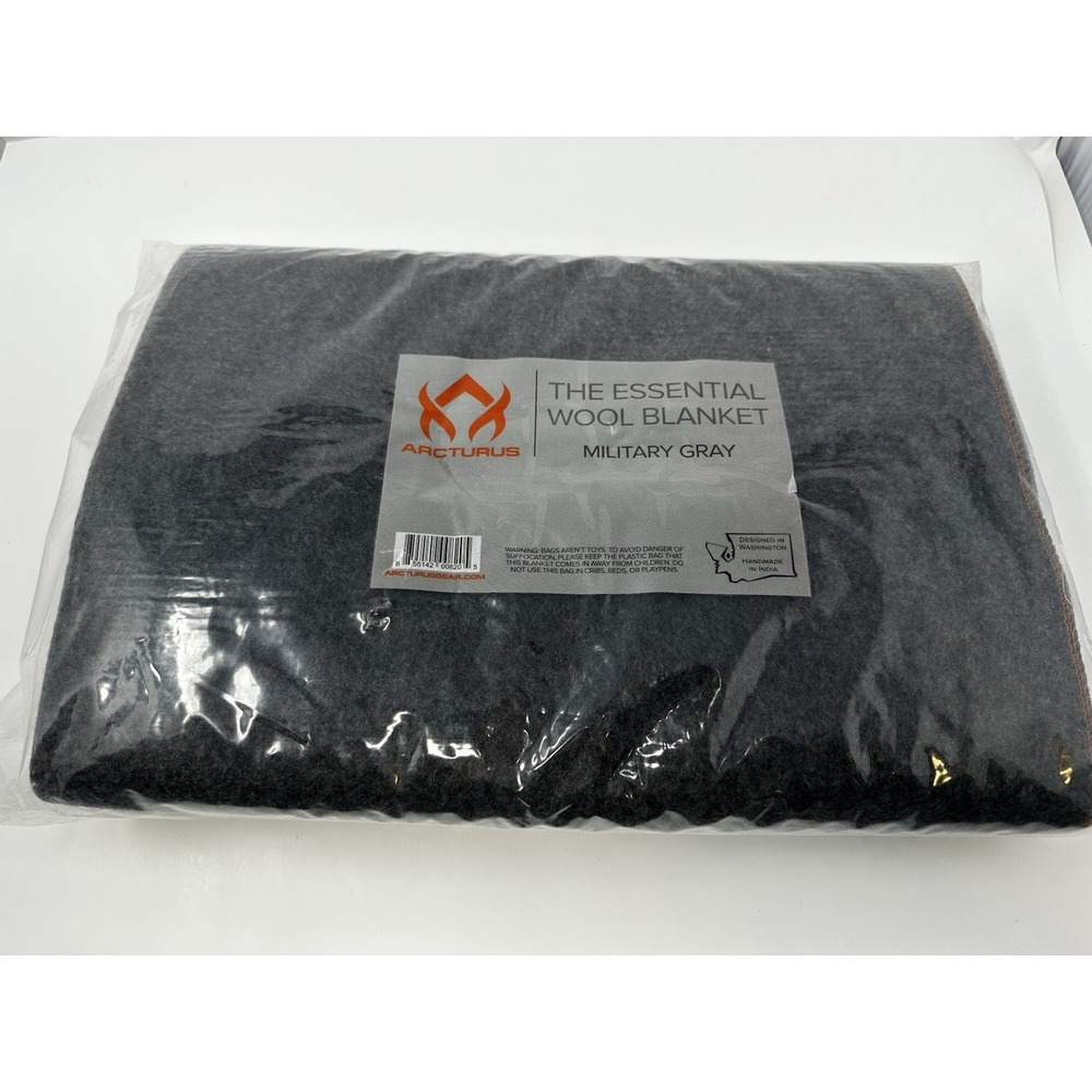 Acturus Essential Wool Blanket Military Gray Outdoors Camping Brand New